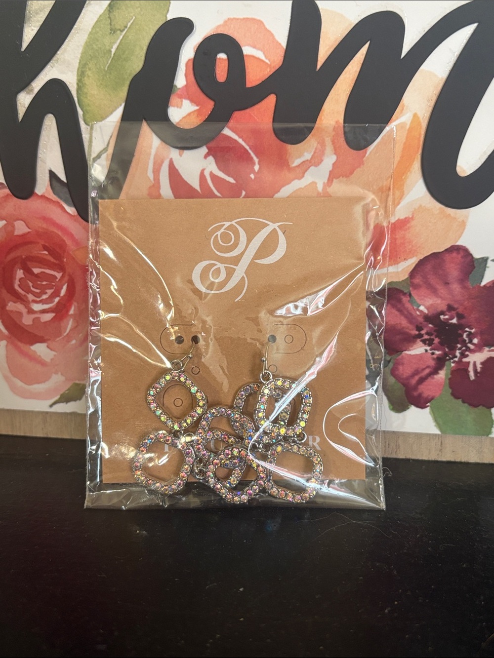 Plunder Pink Crystal Floral Cluster Earrings